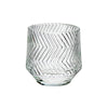 Round Glass Candle Holder Chevron - Set of 4
