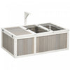 Pawhut Tortoise Habitat, Wooden Tortoise Enclosure With Openable Tops, Run Cage, Two Rooms, Grey