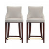Shubert Modern Wood Upholstered Counter Stool in Light Gray - Set of 2