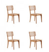 Giverny Industry Chic Wood Dining Chair in Natural - Set of 4