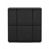Clive Mid-Century Modern 22\" Nightstand in Black and Gold (2-Drawer)