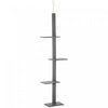 Pawhut 100\" Floor To Ceiling Cat Tree W/ 3 Perches Activity Center For Kittens Cat Tower Furniture,