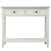 Jeremy Solid Wood Traditional Console Table With Drawers And Shelf - Ivory White