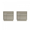 Horizon Modern 22\" Nightstand in Whitewashed Oak (2-Drawer) - Set of 2