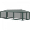 Outsunny 10' X 28' Party Tent Outdoor Canopy Garden Sun Shade With 8 Mosquito Mesh Netting And Zippe