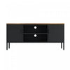 Landen Modern 47\" Metal Storage Cabinet in Black Armoire