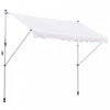 Outsunny 10x5ft Manual Retractable Awning, Patio Sun Shade Canopy Shelter With 5.6-9.2ft Support Pol