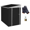 Outsunny 4' X 6' Steel Garden Storage Shed Lean To Shed Outdoor Metal Tool House With Lockable Door