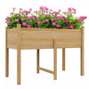 Outsunny Wooden Raised Garden Bed With Drain Holes, Bed Liner For Vegetables, Flowers, Herbs, Outdoo