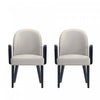 Hillman Modern Wood Upholstered Armchair in Light Gray - Set of 2 Dining Chair