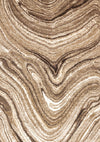Forte Brown Cream Soothing Waves Area Rug - 5'3\" x 7'5\"