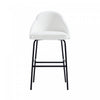 Gracie Modern Metal Upholstered Barstool in White and Black Bar Stool