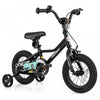 Costway 12" Kids Training Bike With Removable Training Wheels Pneumatic Tires Black