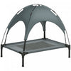 Pawhut Elevated Cooling Pet Bed Portable Raised Dog Cot With Canopy For Medium Sized Dogs, Indoor &