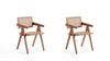 Hamlet Industry Chic Wood Armchair in Natural - Set of 2 Dining Chair