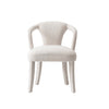 Palmer Mid-Century Modern Upholstered Tweed Armchair in Ivory Dining Chair