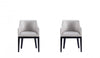Gansevoort Modern Wood Vegan Leather Armchair in Light Gray - Set of 2