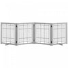 Pawhut Wooden Dog Gate Foldable Pet Fence For Small & Medium Dogs 4 Panel With Support Feet Freestan