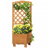 Outsunny Raised Garden Bed, Wood Planter With Trellis For Vine Climbing, To Grow Vegetables, Herbs,