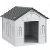 Pawhut 26" Plastic Dog House Outdoor, Waterproof Dog Kennel With Air Vents, Pet Shelter For Small Medium Dogs, Grey