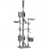 Pawhut 94\"-102\" Huge Cat Tree Ceiling High Cat Condo Scratching Post Activity Center Multi-level Pla