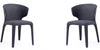 Manhattan Comfort Set of 2 Conrad Modern Woven Tweed Dining Chairs - Black
