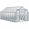 Outsunny Polycarbonate Greenhouse Kit With Vent Rain Gutter Door, Green