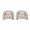 Sylvia Modern Glam Tweed Lounge Chair in Gold Dust - Set of 2