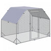 Pawhut Galvanized Large Metal Chicken Coop Cage Walk-in Enclosure Poultry Hen Run House Playpen Rabb