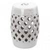 Outsunny 13" X 18" Outdoor Ceramic Garden Stool, White