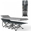 Outsunny Camping Cot For Adults With Mattress, Folding Bed, Light Grey