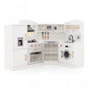 Costway Corner Play Kitchen Toddler Kitchen Playset With Range Hood, Ice Maker, Microwave