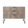 Dumbo Modern 35\" Fluted Dresser in Rustic Gray and White (3-Drawer)
