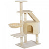 Pawhut 49\" Cat Tree With Hammock, Cat Condo Tower With Scratching Post For Indoor Cats, Beige