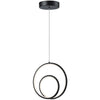 Dainolite Gabriel LED Pendant 22w Matte Black Finish White Silicone Diffuser Lamp