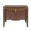 Liam Modern Wave Design Nightstand with 2 Storage Drawers,Brown