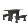 Coney Mid-Century Modern 3-Piece Dining Set in Charcoal Gray