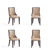 Fifth Avenue Traditional Wood Upholstered Dining Chair in Tan - Set of 4