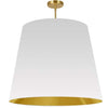 Dainolite Oversized Drum 1 Light Pendant tapered Drum XLarge White/Gold Shade Lamp