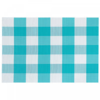 Vinyl Placemat Plaid Teal - Set of 12