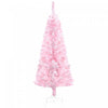 Homcom Snow Flocked Pencil Artificial Christmas Tree With Steel Base Pink