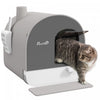 Pawhut Cat Litter Box With Lid, Enclosed Kitty Litter Box With Removable Tray, Scoop, Filter, Light