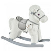 Qaba Kids Plush Ride-on Rocking Horse With Bear Toy, Children Chair With Soft Plush Toy & Fun Realis