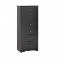 Sonoma Tall 6-Drawer Chest - Black