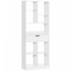 HOMCOM Tall Bookshelf with Drawer for Home Office, White