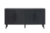 Jodie Mid-Century Modern 65\" Fluted Sideboard in Charcoal Gray Buffet