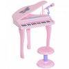 Qaba Mini Electronic Musical Piano 37 Key Keyboard Multifunction Kids Toy With Microphone Stool (pin
