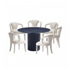 Hathaway and Palmer Modern Industry Chic 7-Piece Dining Set in Silver Lining and Black Dining Room Set