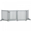 Pawhut Foldable Dog Gate With Door, 4 Panels Freestanding Pet Gate With Support Feet Indoor Playpen