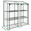 Outsunny Mini Greenhouse With 3 Tier 6 Shelves Portable Green House, Clear